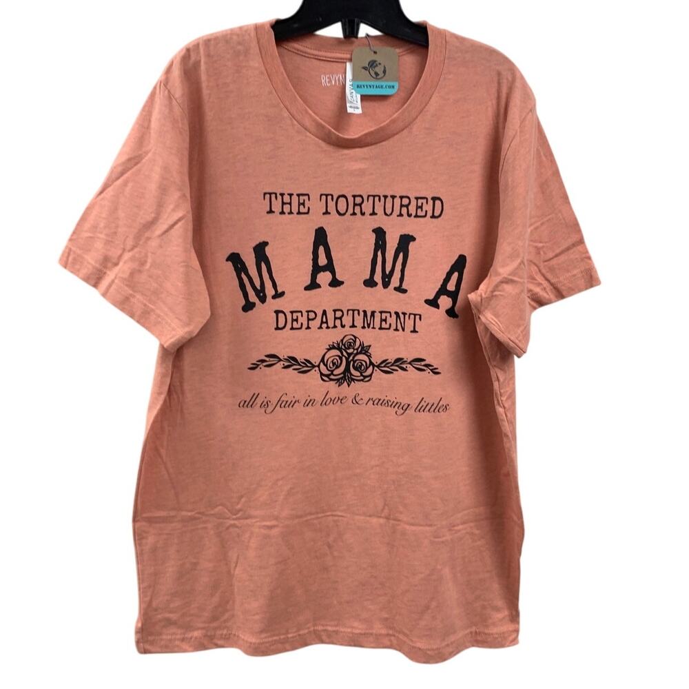 New Hand Printed Womens Large The Tortured Mama Department Short Sleeve T Shirt
